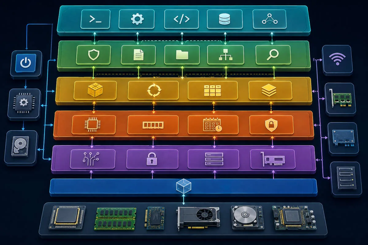 OMEGA operating-system kernel architecture and subsystem layers