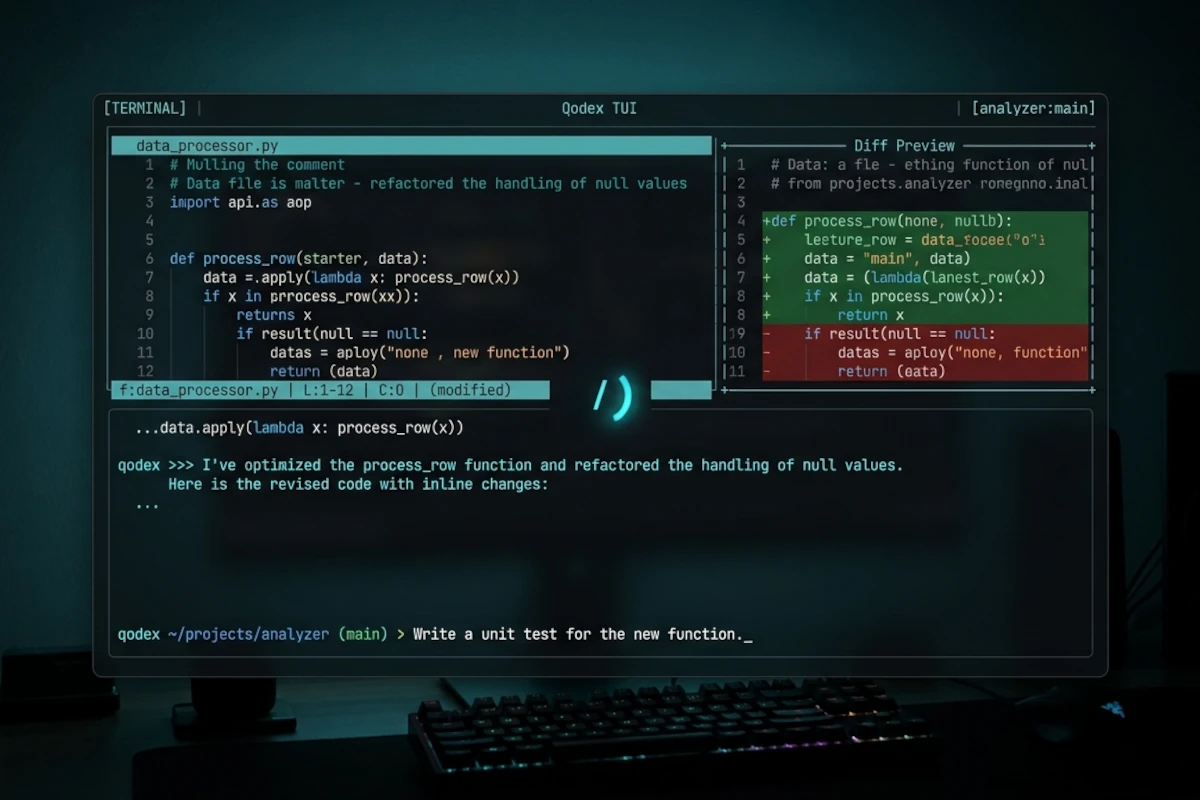 Qodex local-first coding agent terminal UI